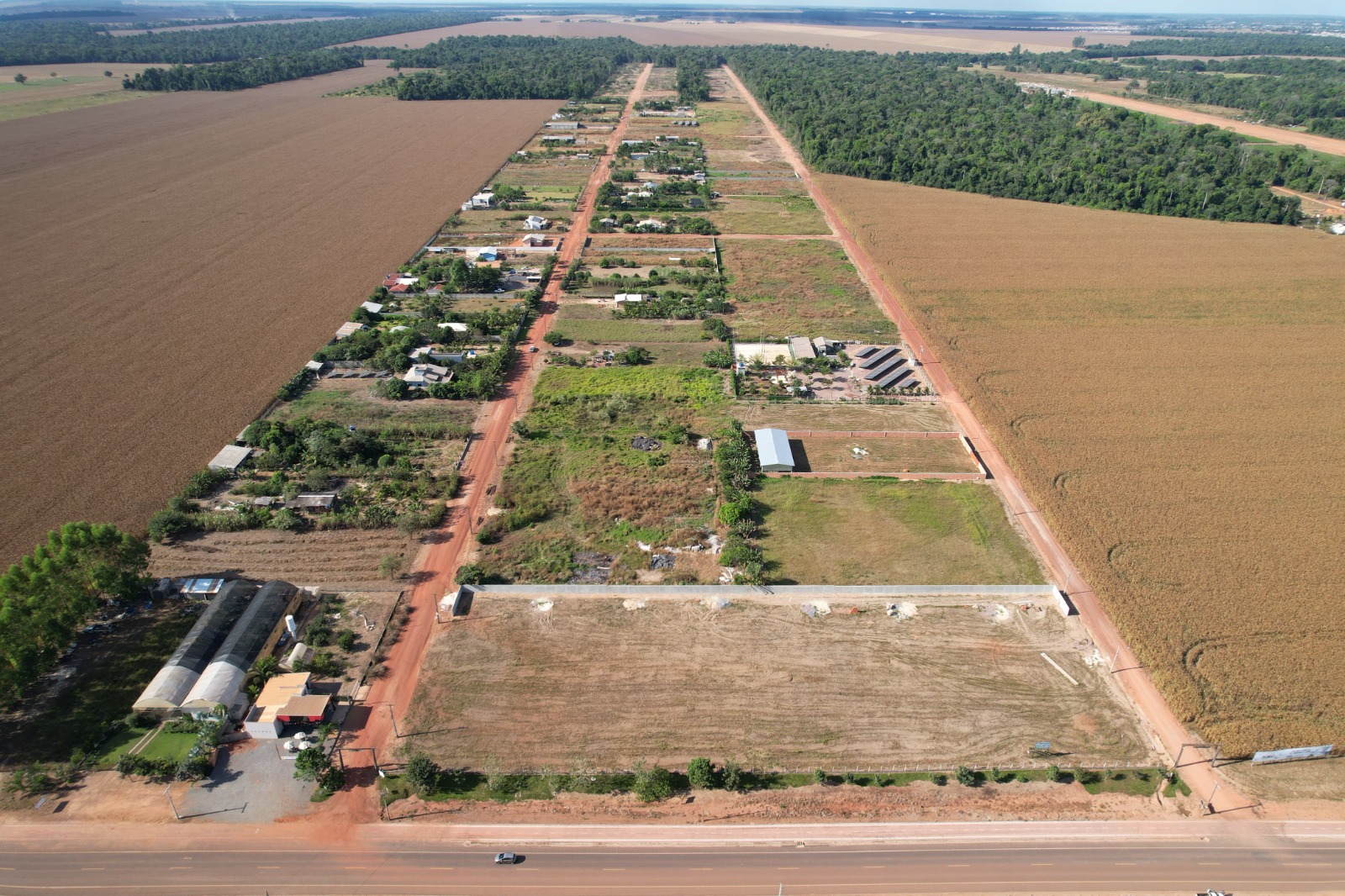 Vista aérea do loteamento